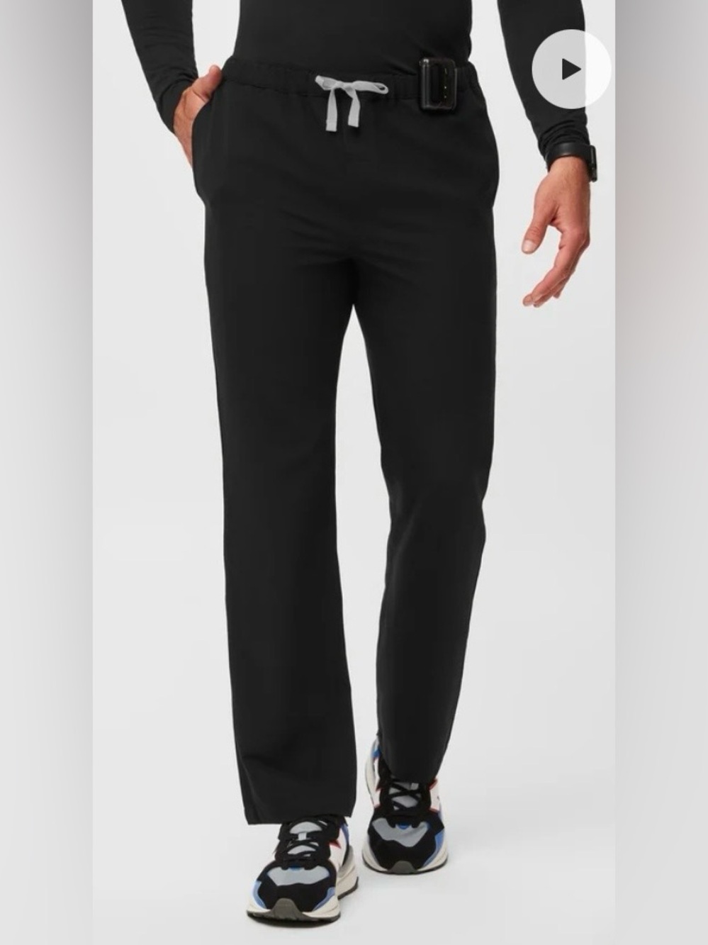Figs Men's Black Relaxed Scrub Pants